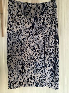 Plus Size Melissa McCarthy Animal Print Pencil Skirt - Blue & Gray 2X